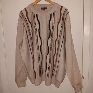 Men's Beige and Brown Sweater